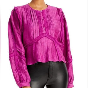 IRO Paris Camer Pleated Long Sleeve Top Size 40 / 8